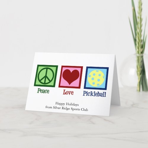 Peace Love Pickleball Cute Christmas Holiday Card