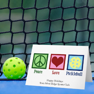Peace Love Pickleball Cute Christmas Holiday Card