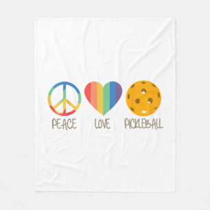 Peace Love Pickleball  Fleece Blanket