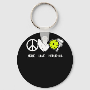 Peace Love Pickleball Funny Pickleball Paddle Keychain