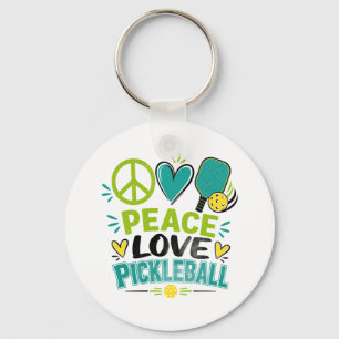 Peace Love Pickleball Gift for Pickleball Lovers Keychain