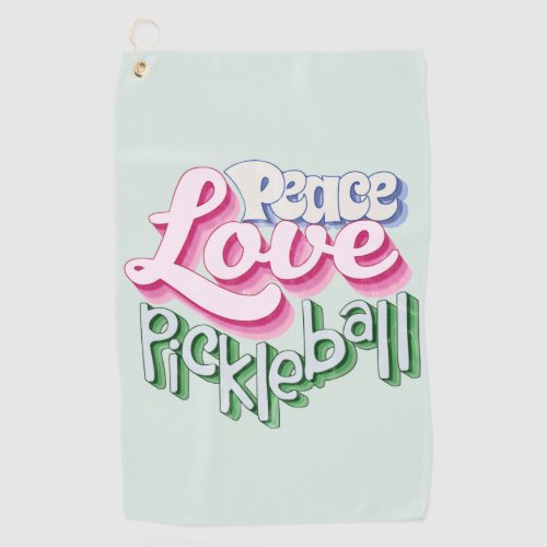 Peace Love Pickleball Golf Towel