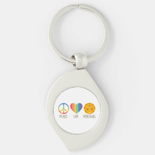 Peace Love Pickleball Keychain
