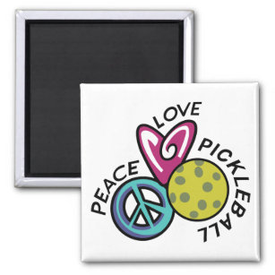 Peace Love Pickleball Magnet