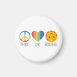 Peace Love Pickleball Magnet