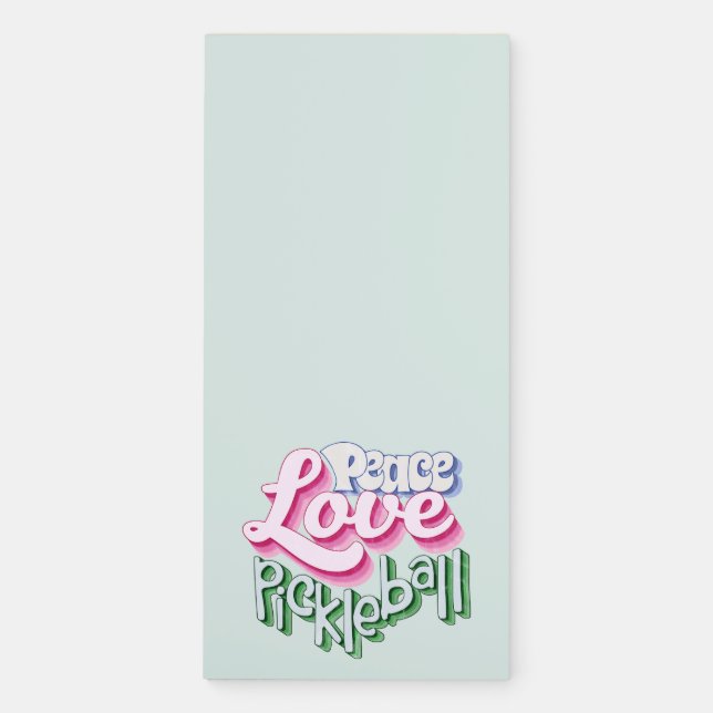 Peace Love Pickleball Magnetic Notepad (Front)