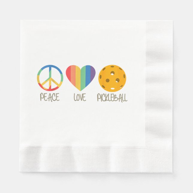 Peace Love Pickleball Napkins (Front)