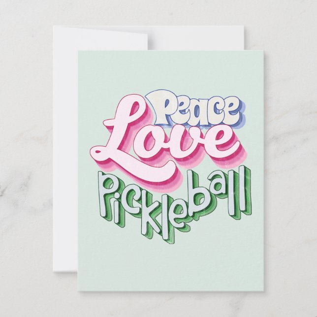 Peace Love Pickleball Note Card (Front)