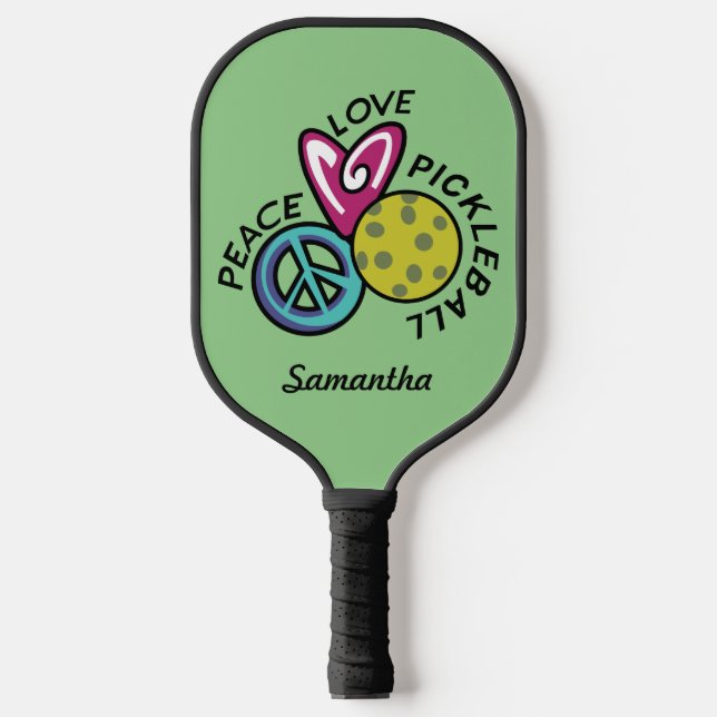 Peace Love Pickleball Personalized Pickleball Paddle (Front)