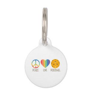 Peace Love Pickleball Pet ID Tag