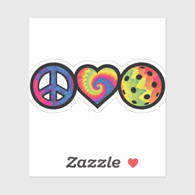 Peace Love Pickleball pickleball stickers (Sheet)