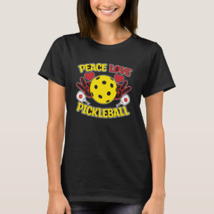 Peace Love Pickleball Player Humor T-Shirt