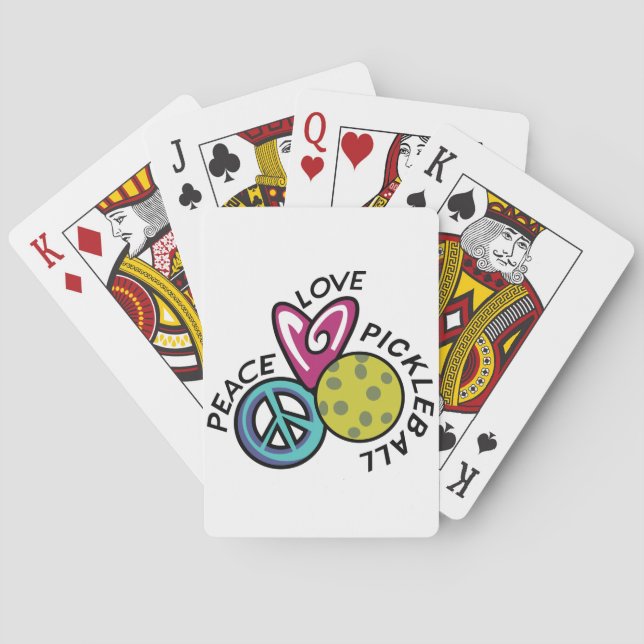 Peace Love Pickleball Poker Cards (Back)