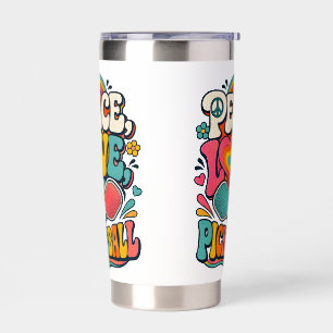 Peace Love Pickleball Retro Groovy Sports Insulated Tumbler