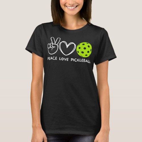 Peace Love Pickleball Retro Pickleball Lover T_Shirt