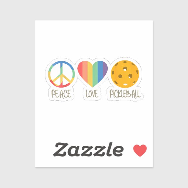 Peace Love Pickleball  Sticker (Sheet)