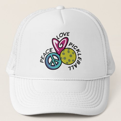 Peace Love Pickleball Trucker Hat