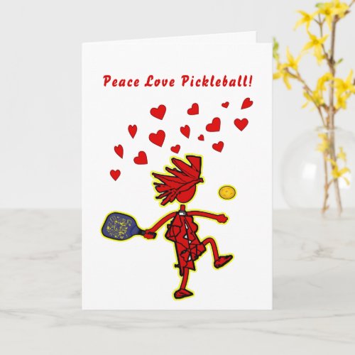 Peace Love Pickleball Valentine Card