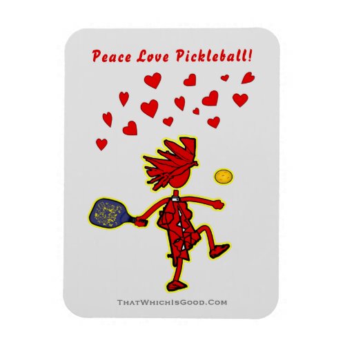 Peace Love Pickleball Valentine Magnet