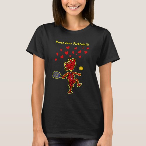 Peace Love Pickleball Valentine T_Shirt