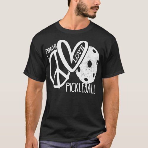 Peace Love Pickleball Vector T_Shirt