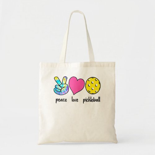 Peace Love Pickleball Womens Funny Pickleball P Tote Bag