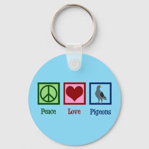 Peace Love Pigeons Keychain