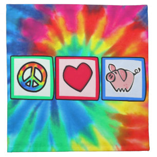 Peace, Love, Pigs Cloth Napkin