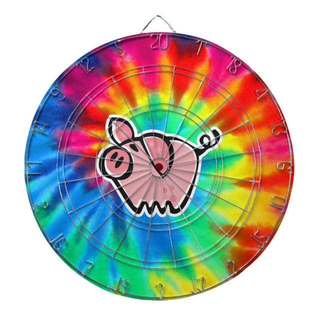Peace, Love, Pigs Dartboard With Darts (Front)