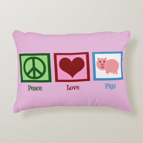 Peace Love Pigs Decorative Pillow