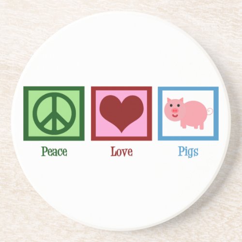 Peace Love Pigs Drink Coaster