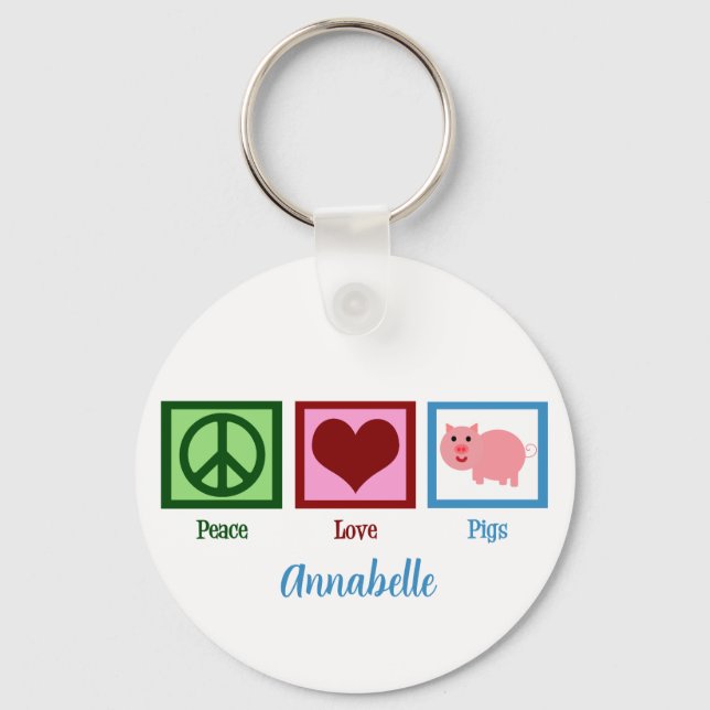 Peace Love Pigs Keychain (Front)