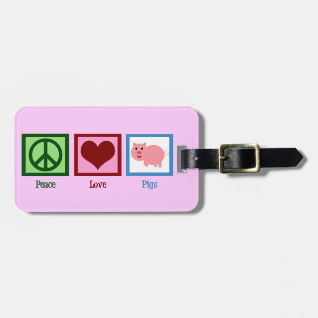Peace Love Pigs Luggage Tag (Front Horizontal)