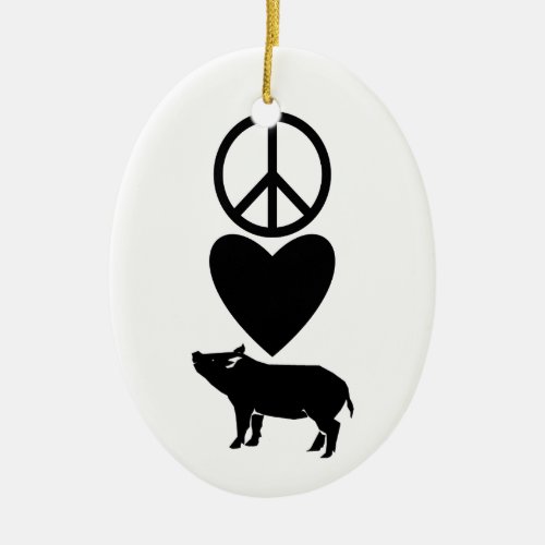 Peace Love  Pigs Ornament