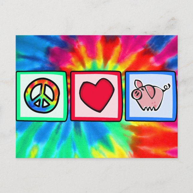 Peace, Love, Pigs Postcard (Front)