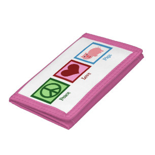 Peace Love Pigs Trifold Wallet