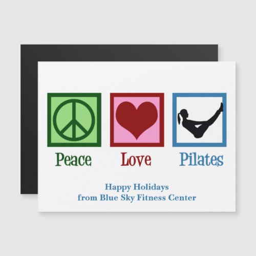 Peace Love Pilates Custom Christmas Magnet Card
