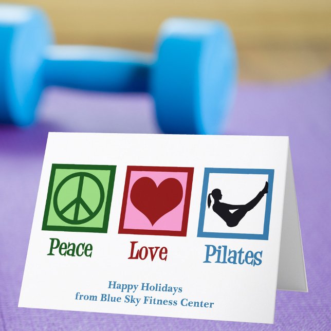 Peace Love Pilates Cute Custom Studio Holiday Card (Creator Uploaded)
