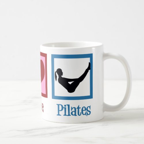 Peace Love Pilates Teacher Cute Boat Pose Coffee Mug