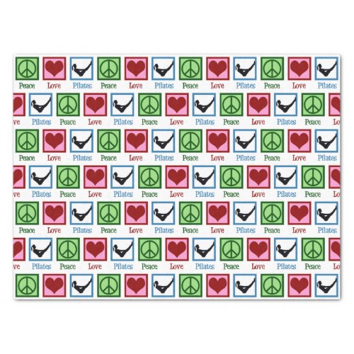 Peace Love Pilates Teacher Cute Christmas Tissue Paper