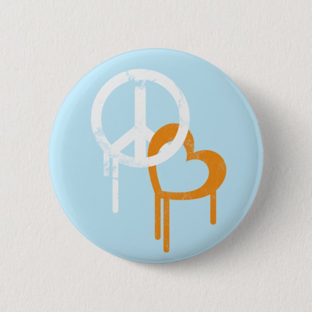 Peace & Love Pinback Button (Front)