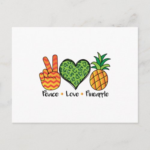 Peace Love Pineapple Cool T Shirt Postcard