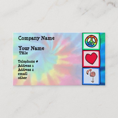 Peace Love Pink Flamingos Business Card