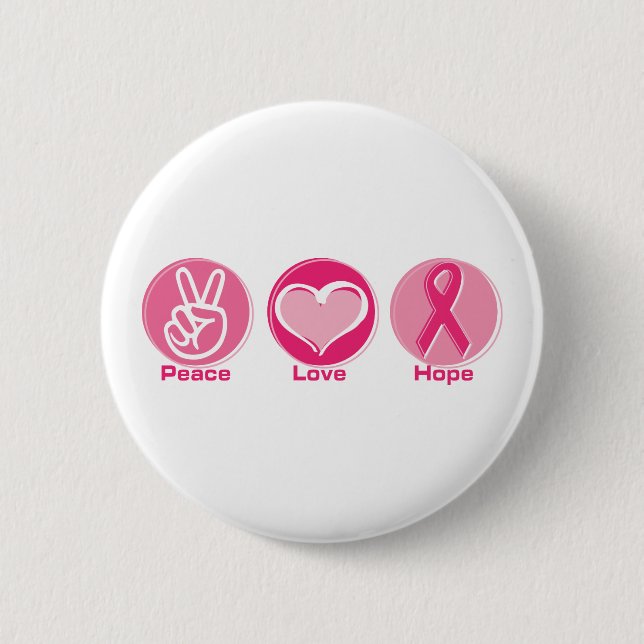 Peace Love Pink Hope Button (Front)