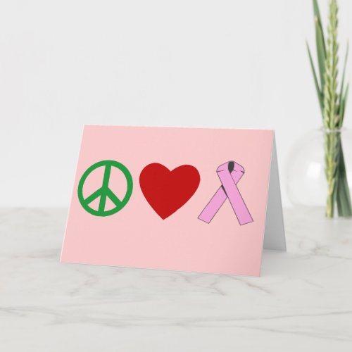 Peace Love Pink Ribbon T shirts Mugs Card