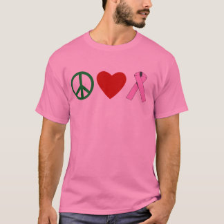 Peace Love Pink Ribbon T shirts, Mugs T-Shirt
