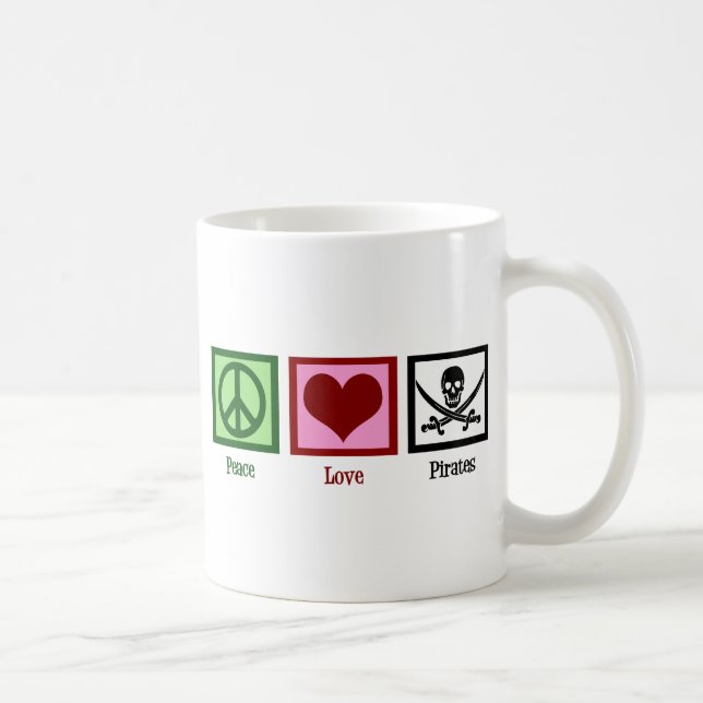 Peace Love Pirates Coffee Mug (Right)