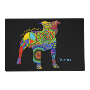 "Peace Love & Pit Bulls" Pop Art Placemat