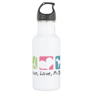 Peace Love Pit Bulls Stainless Steel Water Bottle