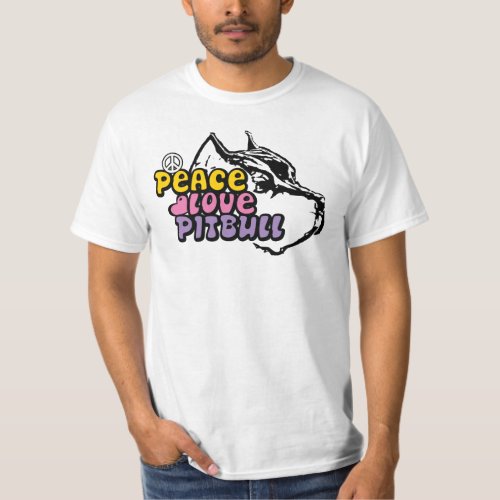 Peace Love Pitbull Anti BSL T_Shirt